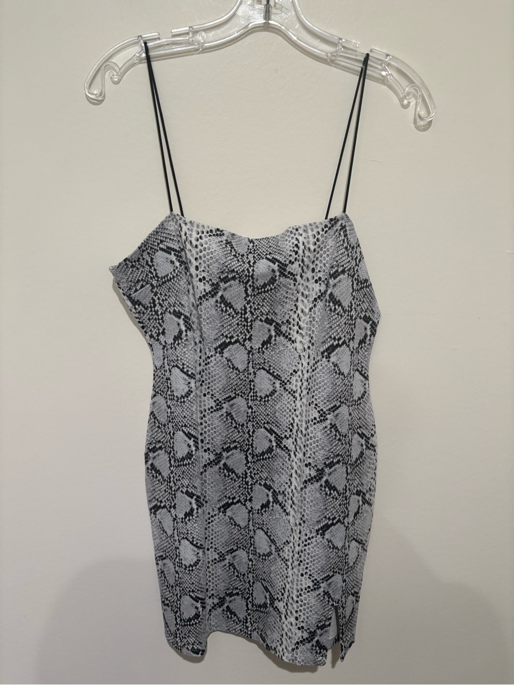 Snake Print Dress with Thin Straps